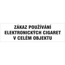 Zákaz používania elektronických cigariet 210x60mm - plastová tabuľka