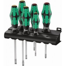 WERA - skrutkovače tříkomponentní - sada, zelenočierne (6 ks), 334/6 Rack