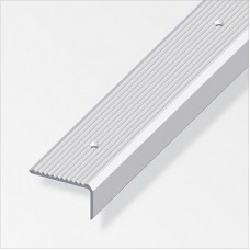 ALFER - profil schodový široký ryhovaný dierovaný hliník elox striebro 1000x41x23mm