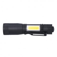 SOLIGHT - LED kovové svietidlo 3W + COB, 150 + 60lm, AA, čierna