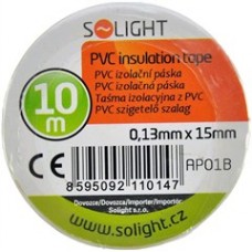 SOLIGHT - Izolačná páska, 15mm x 0,13 mm x 10m, biela