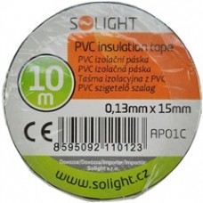 SOLIGHT - Izolačná páska, 15mm x 0,13 mm x 10m, čierna