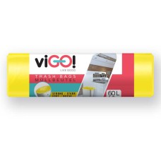viGO! Vrecia odpadkové LDPE žltý 60l / 10 ks 60x80cm