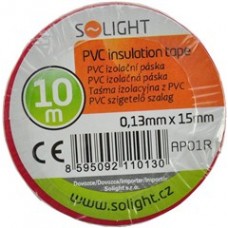 SOLIGHT - Izolačná páska, 15mm x 0,13 mm x 10m, červená