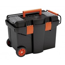TOOD - Plastový pojazdný kufor, ťažná rukoväť 580x380x410mm, plastové prezky, 2x organizér